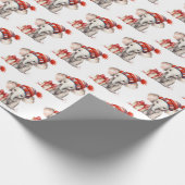 Kerst Waterverf Olifant Cadeaupapier (Hoek)