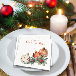 Kerst Waterverf Ornamenten Aangepaste bericht naam Servet