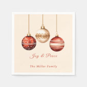 Kerst Waterverf Ornamenten Aangepaste bericht naam Servet (Voorkant)