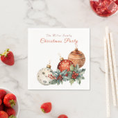 Kerst Waterverf Ornamenten Aangepaste bericht naam Servet (Insitu)