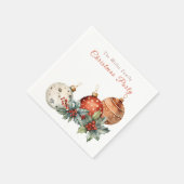 Kerst Waterverf Ornamenten Aangepaste bericht naam Servet (Hoek)