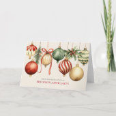 Kerst Waterverf Ornamenten Corporate Business Feestdagen Kaart (Voorkant)