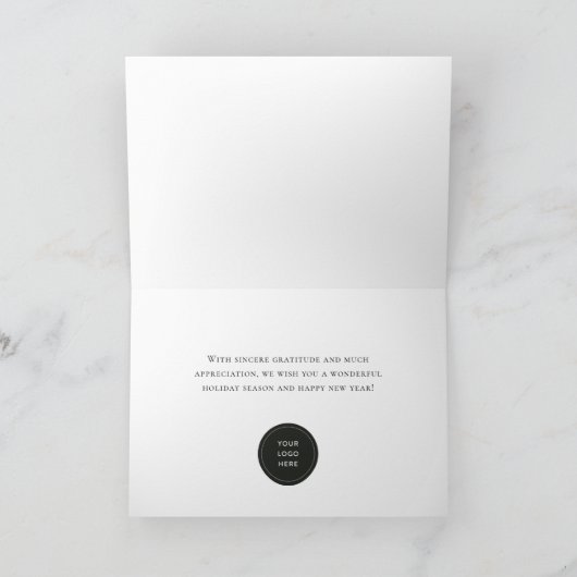 Kerst Waterverf Ornamenten Corporate Business Feestdagen Kaart (Binnen)