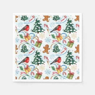 Kerst waterverf patroon  servet