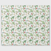 Kerst Waterverf Pine Branch Mistletoe Cadeaupapier (Vlak)