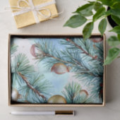 Kerst Waterverf Pine Branches en Ornamenten Tissuepapier (Geschenk)