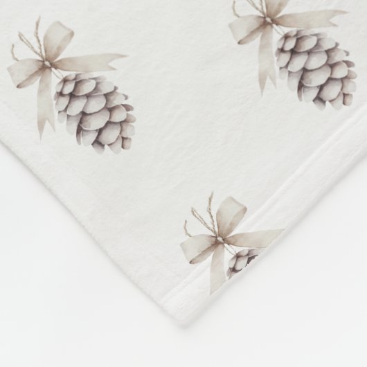 Kerst waterverf pinecone met stijlvol accent fleece deken (Hoek)