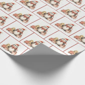 Kerst Waterverf pinguïns met geschenken Cadeaupapier (Hoek)