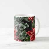 Kerst Waterverf Poinsettia Patroon Koffiemok (Voorkant rechts)