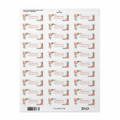 Kerst Waterverf Poinsettia Retouradres Etiket (Full Sheet)