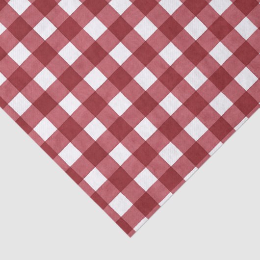 Kerst Waterverf Red Buffalo Check cadeauverpakking Tissuepapier (Detail)