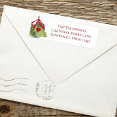 Kerst Waterverf Red Holly Berry groen Etiket