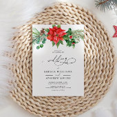 Kerst Waterverf rode bessen bruiloft Kaart