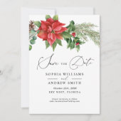 Kerst Waterverf Rode bessen Save the Date Kaart (Voorkant)