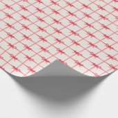 Kerst Waterverf Rode Bogen & Grid Ribbons Cadeaupapier (Hoek)