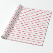 Kerst waterverf rode strikken en horizontale linte cadeaupapier (Uitgerold)