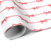 Kerst Waterverf rode strikken & horizontale linten Cadeaupapier (Rol Hoek)