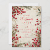 Kerst Waterverf rood en wit Kaart (Voorkant)