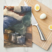 Kerst waterverf Santa Vakantie Theedoek (Quarter Fold)