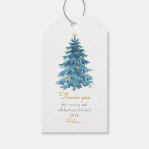 Kerst Waterverf Schattige Baby shower Cadeaulabel