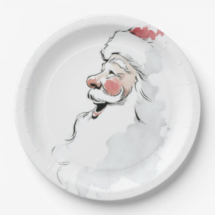 Kerst waterverf Sinterklaas papieren borden vrolij Bordje