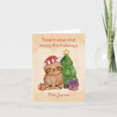 Kerst Waterverf Sloth Groet Kaart (Voorkant)