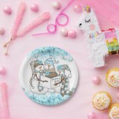 Kerst waterverf sneeuwman feest bord (Feest)