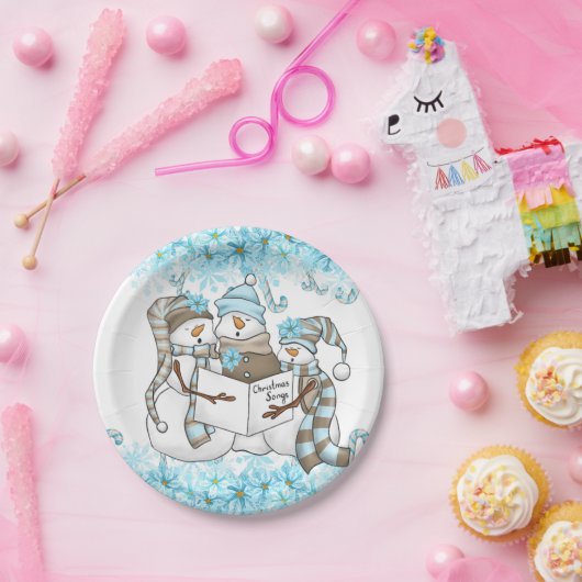 Kerst waterverf sneeuwman feest bord (Feest)