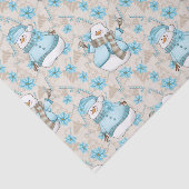 Kerst waterverf sneeuwpop Vakantie party tissue Tissuepapier (Detail)