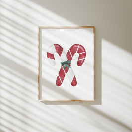 Kerst waterverf snoepriet poster