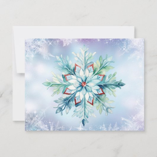Kerst Waterverf Snowflake (Voorkant)