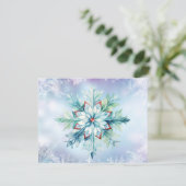 Kerst Waterverf Snowflake (Staand voorkant)