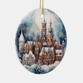 Kerst waterverf stad toevoegen sentiment keramisch ornament (Rechts)