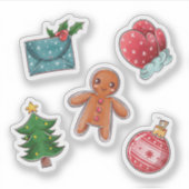 Kerst waterverf sticker collectie (Voorkant)