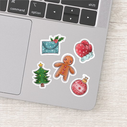 Kerst waterverf sticker collectie (Detail)