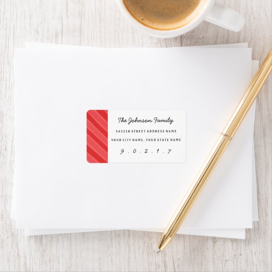Kerst Waterverf Stripe Aangepaste Adresetiketten Etiket (Insitu)