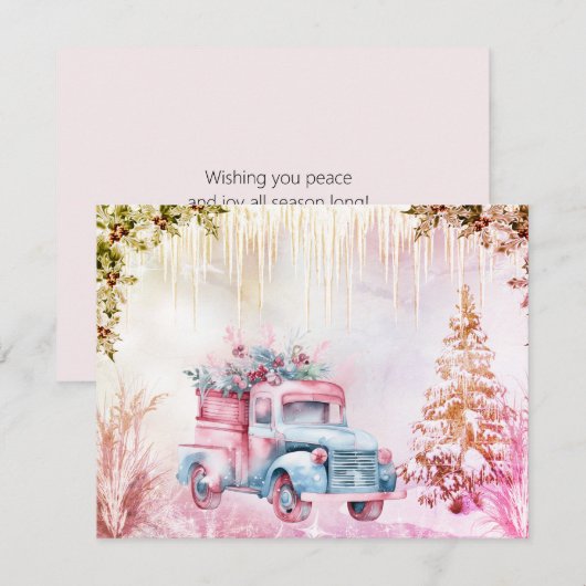 Kerst Waterverf Truck Winter Scene (Voorkant / Achterkant)