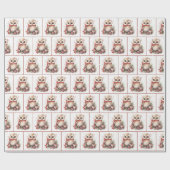 Kerst Waterverf uilen in sneeuwvlokken Cadeaupapier (Vlak)