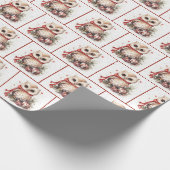 Kerst Waterverf uilen in sneeuwvlokken Cadeaupapier (Hoek)