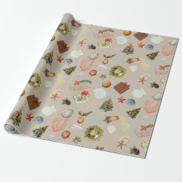 Kerst Waterverf van Tropical Island Cadeaupapier