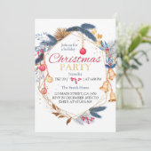 Kerst Waterverf Verjaardagsfeestuitnodiging Kaart (Staand voorkant)