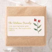 Kerst Waterverf Vrolijk Kerstmis Adres Etiket