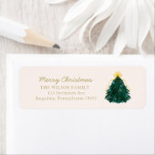 Kerst Waterverf Vrolijk Kerstmis Adres Etiket (Insitu)