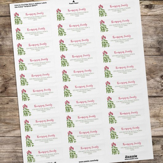 Kerst Waterverf Vrolijk Mistletoe groen Etiket