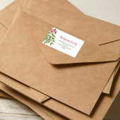 Kerst Waterverf Vrolijk Mistletoe groen Etiket