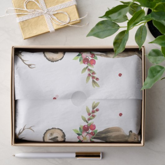 Kerst Waterverf Winter Deer Pattern Tissuepapier (Geschenk)