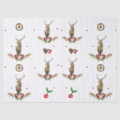 Kerst Waterverf Winter Deer Pattern Tissuepapier (Voorkant)