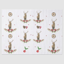 Kerst Waterverf Winter Deer Pattern Tissuepapier
