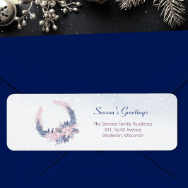 Kerst Waterverf Winter Foliage Custom Holiday Etiket