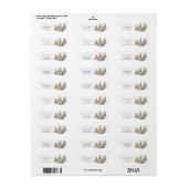 Kerst Waterverf Winter Forest Fir Trees Naam Etiket (Full Sheet)